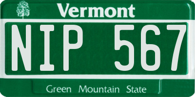 VT license plate NIP567