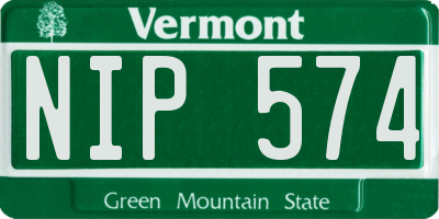 VT license plate NIP574