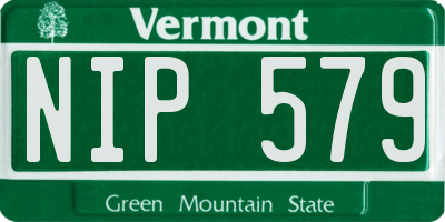 VT license plate NIP579
