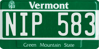 VT license plate NIP583