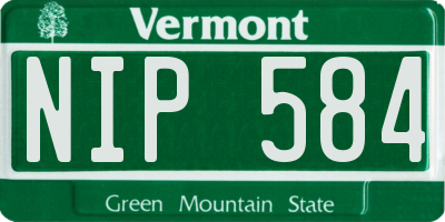 VT license plate NIP584