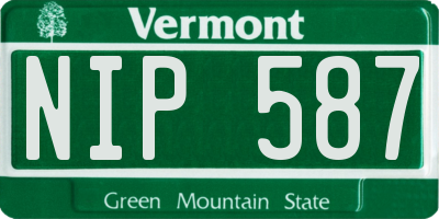 VT license plate NIP587