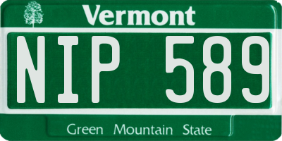 VT license plate NIP589