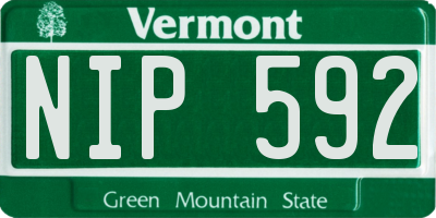 VT license plate NIP592