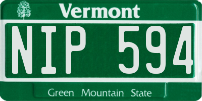 VT license plate NIP594