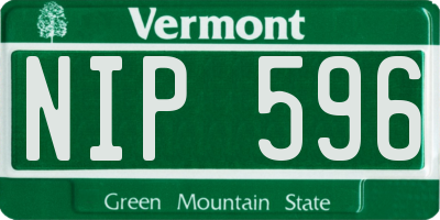 VT license plate NIP596