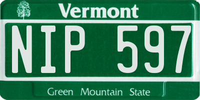 VT license plate NIP597