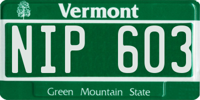 VT license plate NIP603