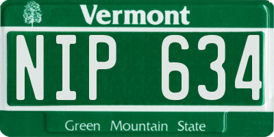 VT license plate NIP634