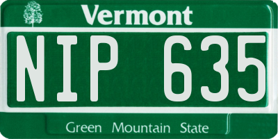 VT license plate NIP635