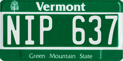 VT license plate NIP637