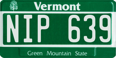 VT license plate NIP639
