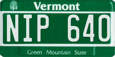 VT license plate NIP640