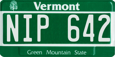 VT license plate NIP642