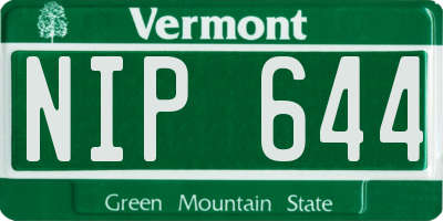 VT license plate NIP644