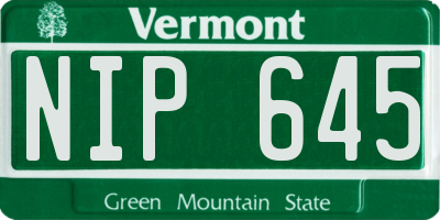 VT license plate NIP645