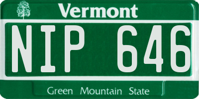 VT license plate NIP646
