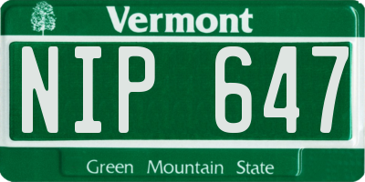 VT license plate NIP647