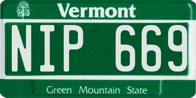 VT license plate NIP669