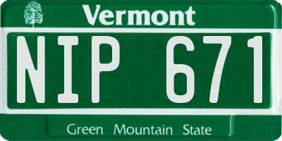 VT license plate NIP671