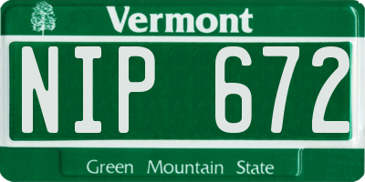VT license plate NIP672