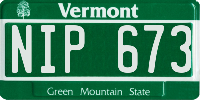 VT license plate NIP673