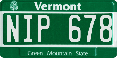 VT license plate NIP678