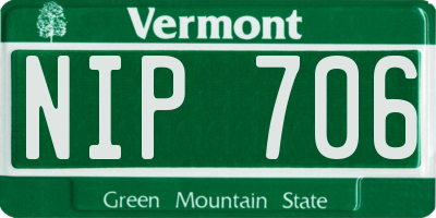VT license plate NIP706