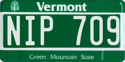 VT license plate NIP709