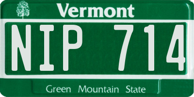 VT license plate NIP714