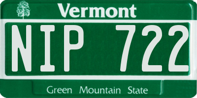 VT license plate NIP722