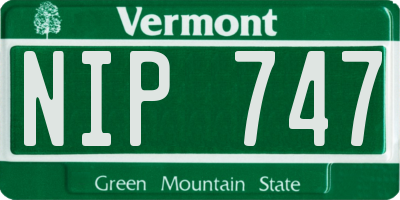 VT license plate NIP747
