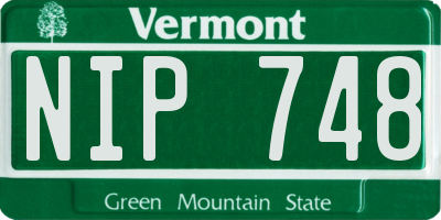 VT license plate NIP748