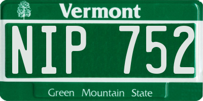 VT license plate NIP752