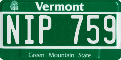 VT license plate NIP759