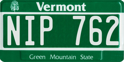 VT license plate NIP762