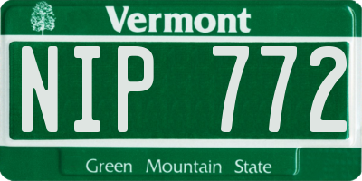 VT license plate NIP772