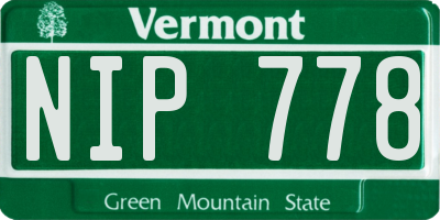VT license plate NIP778