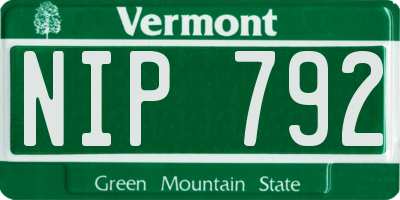 VT license plate NIP792