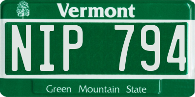 VT license plate NIP794