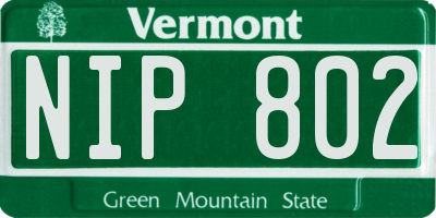VT license plate NIP802