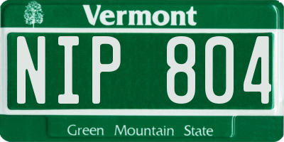 VT license plate NIP804