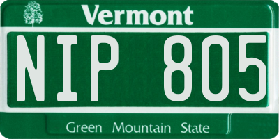 VT license plate NIP805