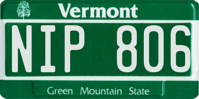 VT license plate NIP806