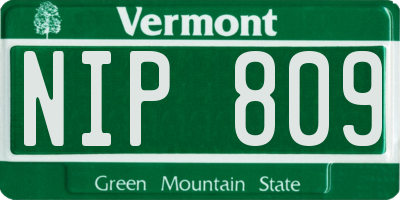 VT license plate NIP809