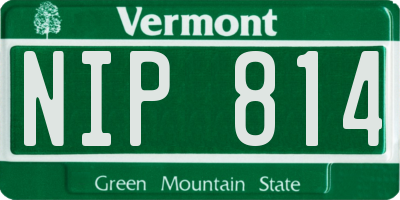 VT license plate NIP814