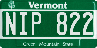 VT license plate NIP822