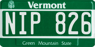 VT license plate NIP826