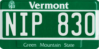 VT license plate NIP830