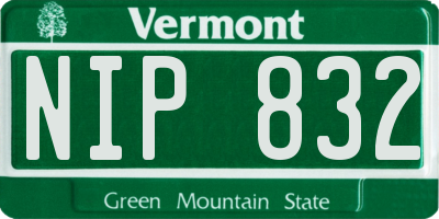 VT license plate NIP832